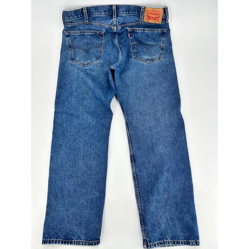 Levis 505 Regular Fit Straight Leg Jeans Blue Denim Mens 38x30 00505-4886